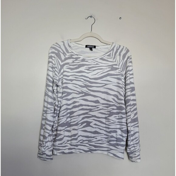 Buffalo by David Bitton Zebra Striped Sweatshirt Sweater Pullover Size Small - Picture 1 of 7